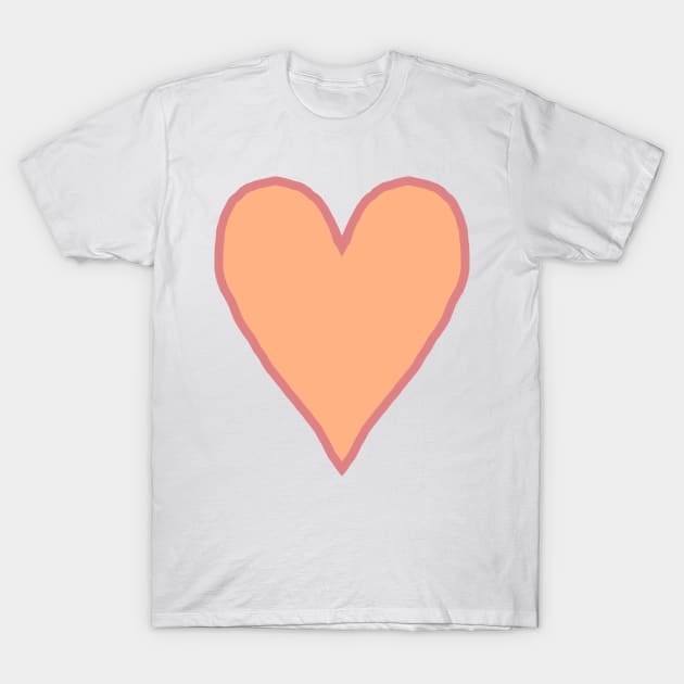 Peach Fuzz Heart Pantone Color of the Year 2024 T-Shirt by ellenhenryart